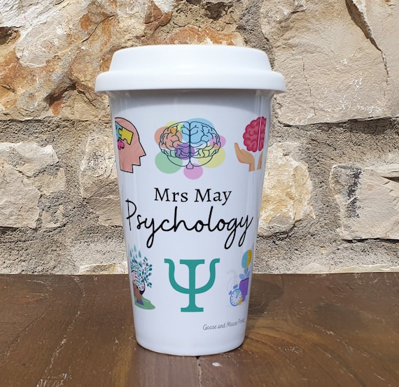 Personalised Psychology Teacher Travel Mug - Gift for Psychology Lover - Personalised Psychology Student Thermal Ceramic Insulated  Mug
