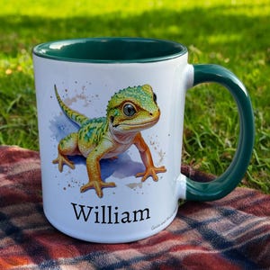 Personalised Lizard Mug, Reptile Lover Gift, Thank you Present for Lizard Owner, Custom Gecko Coffee Cup