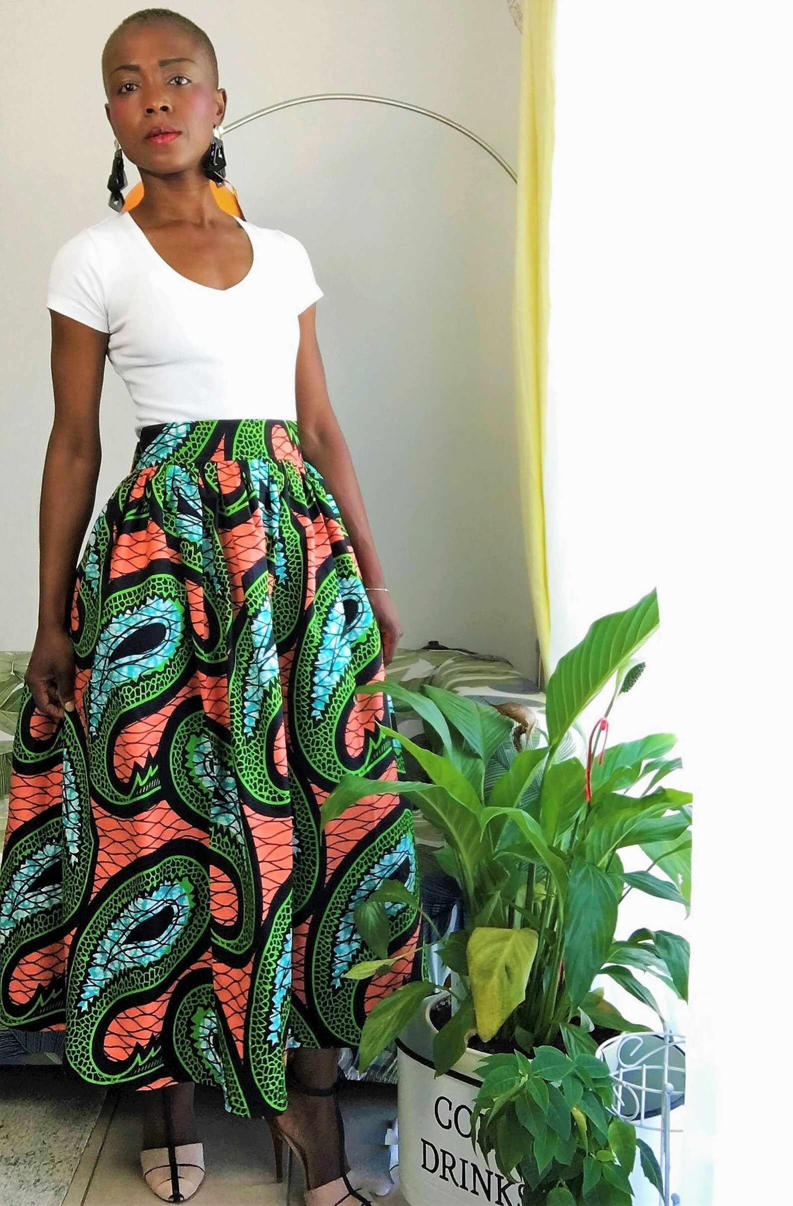 African Print High Waist Maxi skirt | Etsy