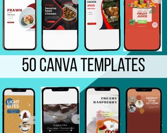 Gourmet Pizza Restaurant Marketing Kit | 50 Instagram Posts | Food Business Branding Social Media Template