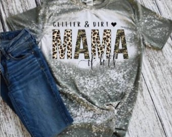 Mom Shirts, Gift for Moms, Boy Mama Shirt, coupon code, Bleached Shirts, free shipping ,Glitter & Dirt Mama of Both Shirt, trendy plus size