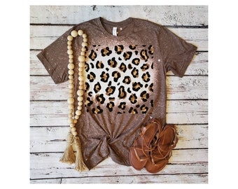 Bleached Cheetah Print Shirt | Distressed Animal Tee
