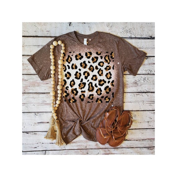 Cheetah Print Distressed Shirt |Leopard Print Shirt | Cool Mom Shirt | Leopard Print Tee | Animal Print Tee | Bleached Shirt | free shipping