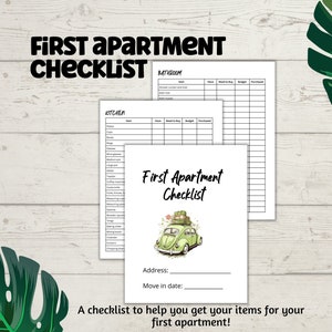 First Apartment Checklist PDF Printable - Perfect for your first move