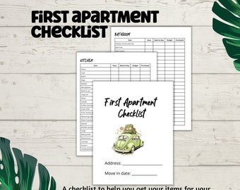 First Apartment Checklist PDF Printable - Perfect for your first move