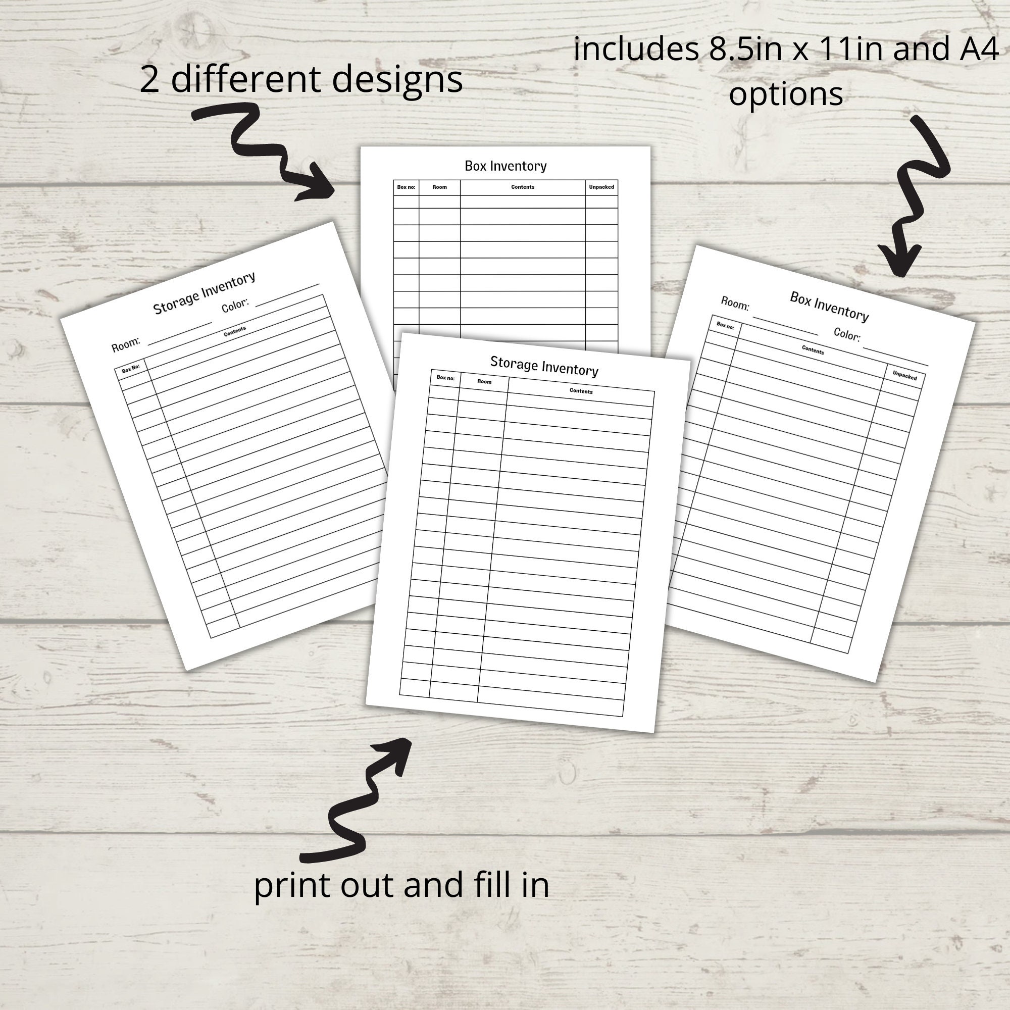 Moving Box and Storage Inventory List - Etsy