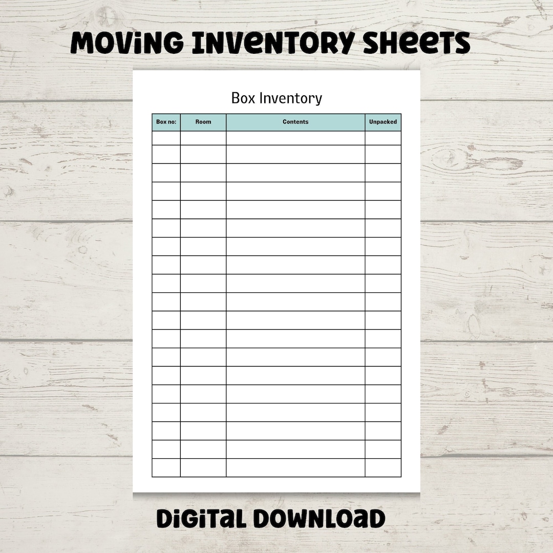 Moving Box Inventory List, Keep Track of What is in Each Box. - Etsy moving-box-inventory-list-keep-track-of-what-is-in-each-box-etsy