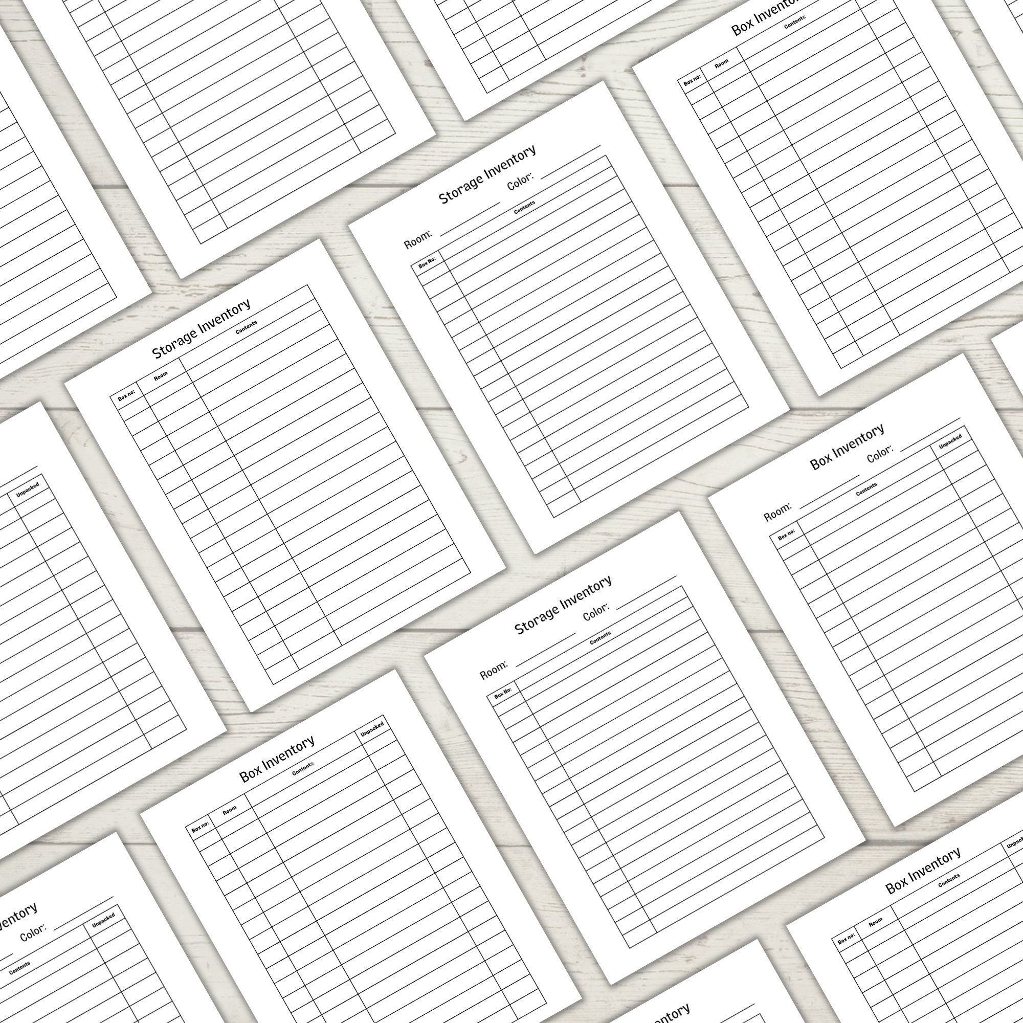 Storage Box List Moving Box and Storage Inventory List - Etsy