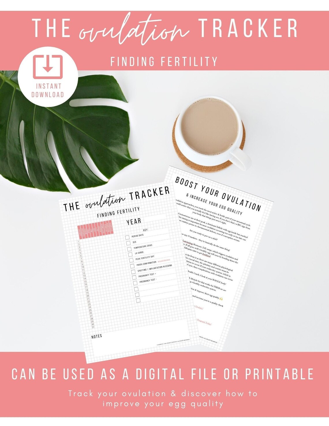 Fertility Ovulation Tracker Printable PDF for Those TTC or - Etsy