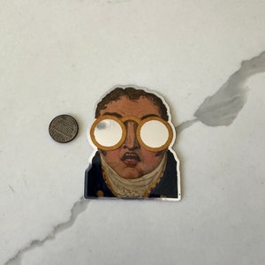 Vintage Cartoon Mann mit Spiegeln Opernglas Aufkleber
