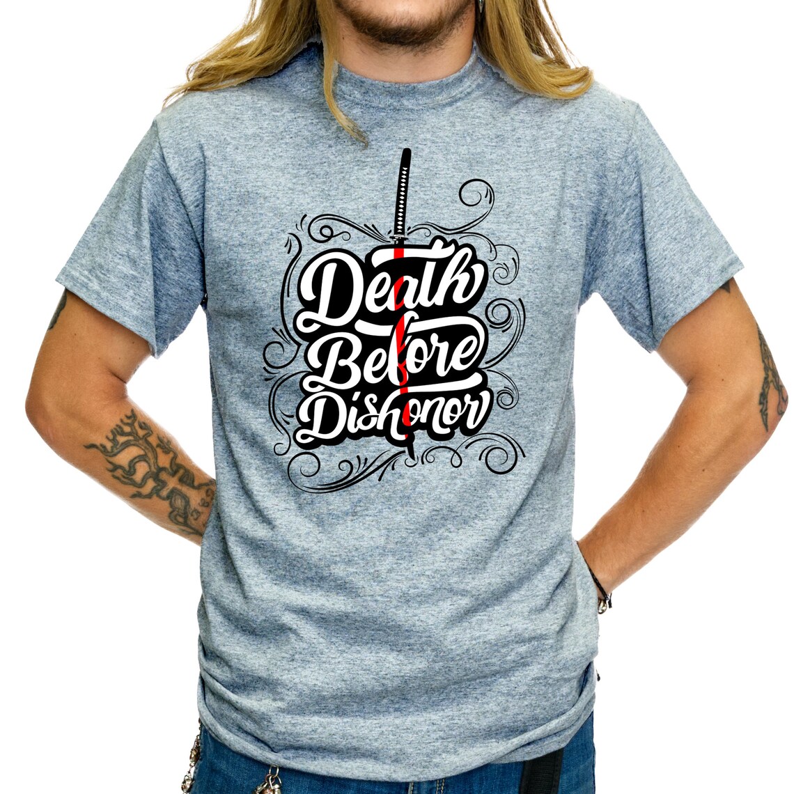 T-shirt Death Before Dishonor | T-shirts Crânes Et Pistolets T-Shirt
