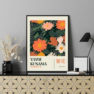Yayoi Kusama Poster - Japanese Gallery Wall Art, Modern Poster Wall Decor, Japanese Wall Art as Abstract Yayoi Kusama Print