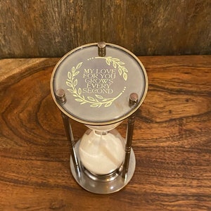 Personalized Brass Hourglass – 10 Minute Fillable Sand Timer, Wedding Sand Ceremony Set, Custom Anniversary Gift for Wife, Wedding gift