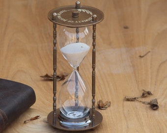 Personalized Brass Hourglass: Vintage Wedding Sand Ceremony, Unity Sand