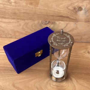 Personalized Antique Brass Hourglass: Unity Sand Ceremony Keepsake
