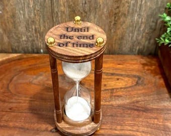 Engraved Wooden Hourglass: Unity Sand Timer, Fillable