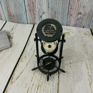 Vintage Brass Sand Timer: Nautical Ship Wheel Hourglass, 5-Minute