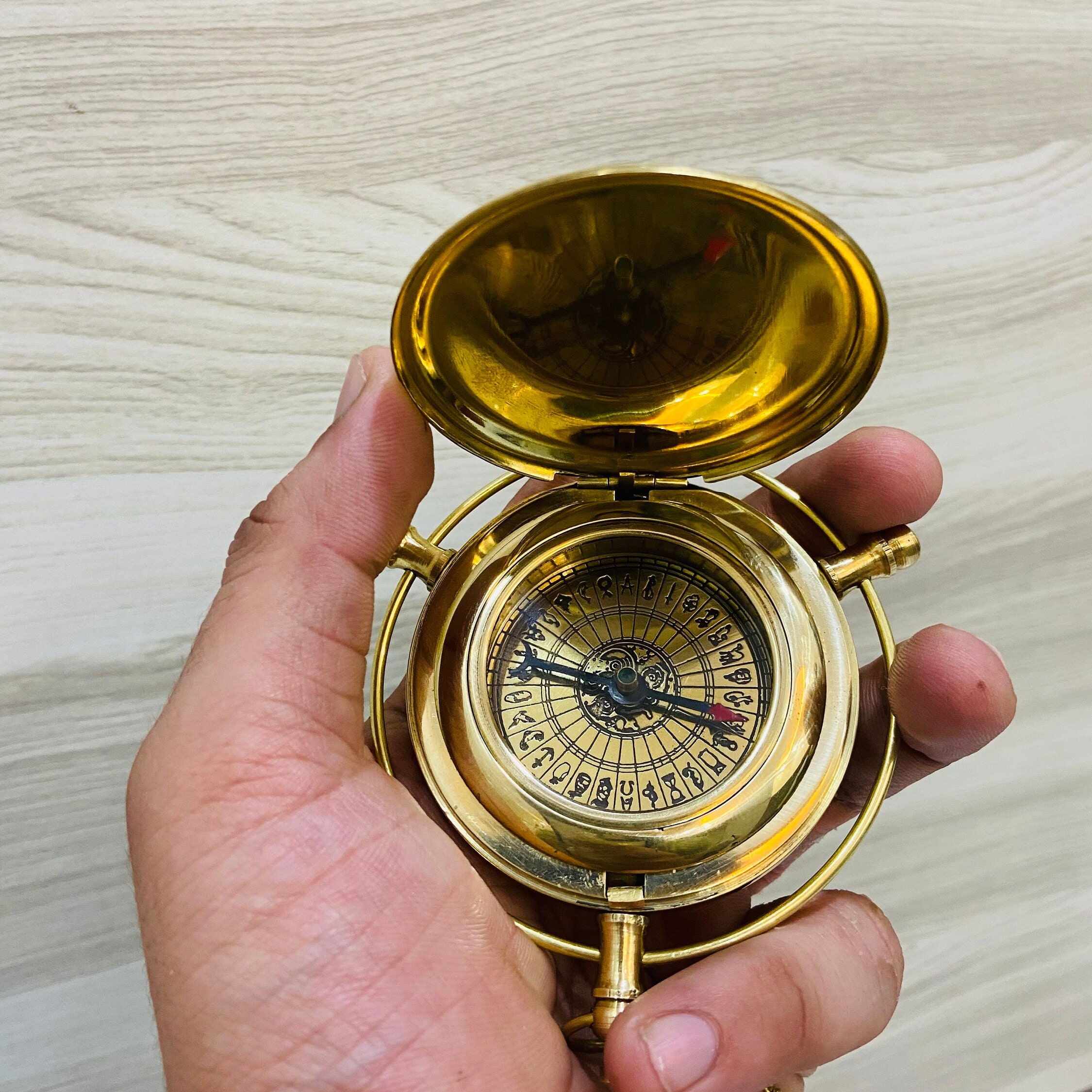 Baby Alethometer Custom Engraved Alethiometer - Unique Brass Compass, Ideal for Birthday ...