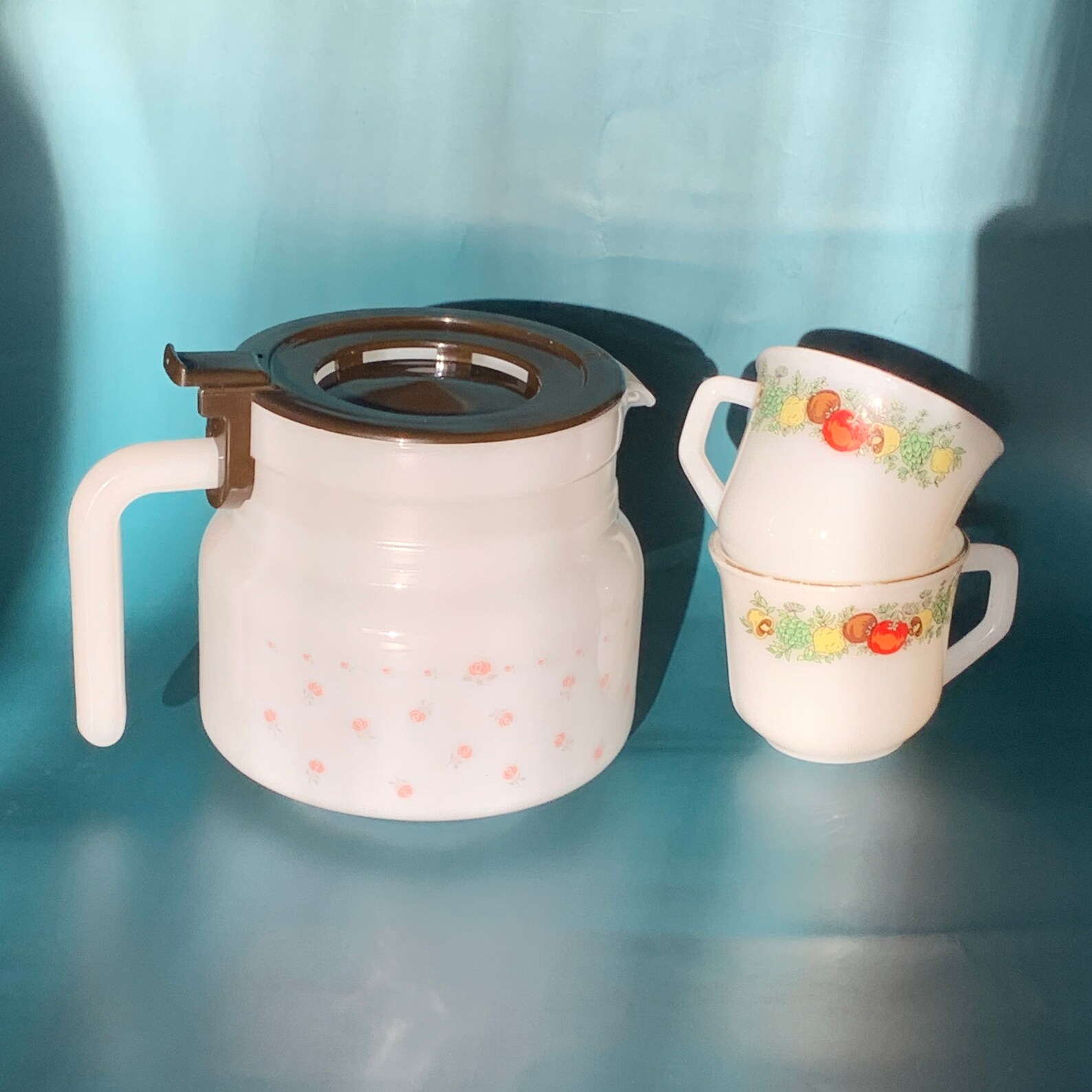 Vintage Arcopal Teapot Milk Glass Tea Pot Coffee Pot Etsy