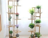 5 6 Tier Ladder Shelf Corner Storage Unit Plant Stand Display Wood Rack Vegtable Rack