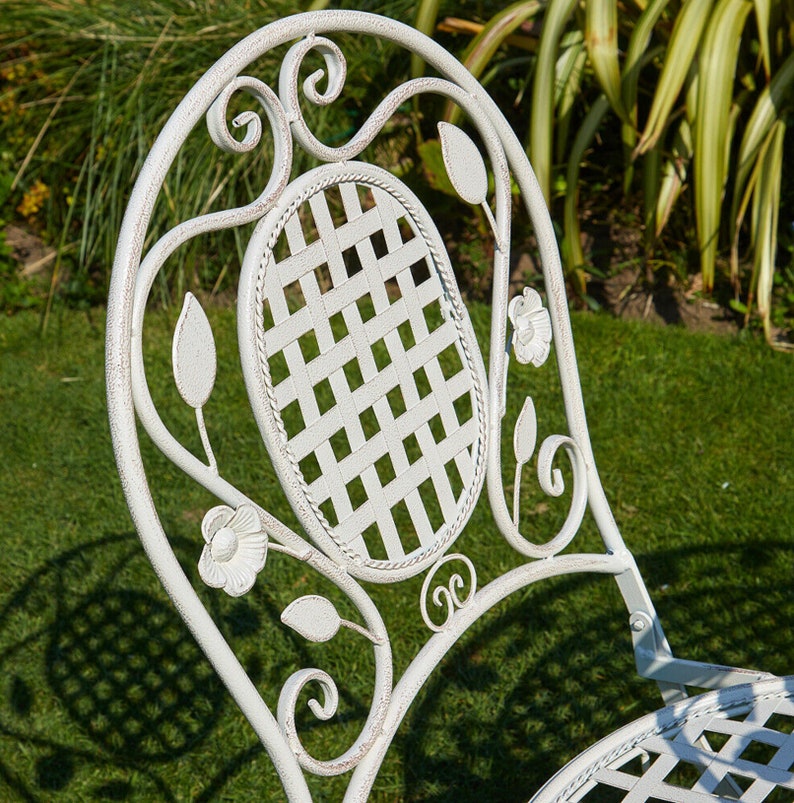 Cream Bistro Set Outdoor Patio Garden Furniture Table and 2 | Etsy UK