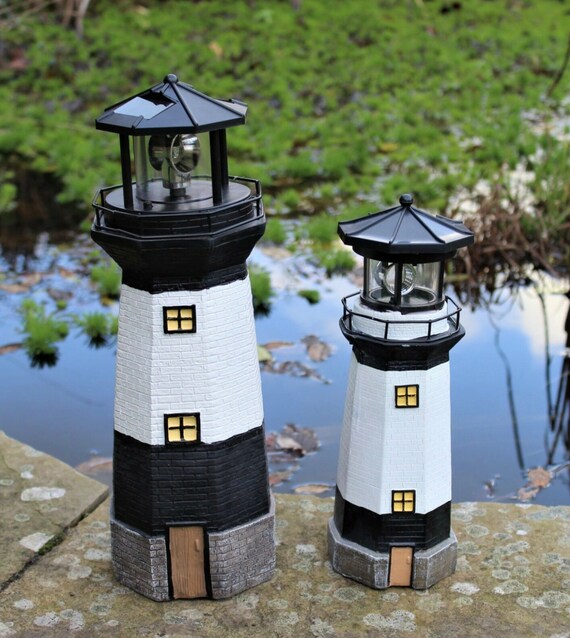 Regelmatigheid gegevens vergroting Grote zonne-energie vuurtoren roterende led lamp tuin ornament - Etsy  Nederland