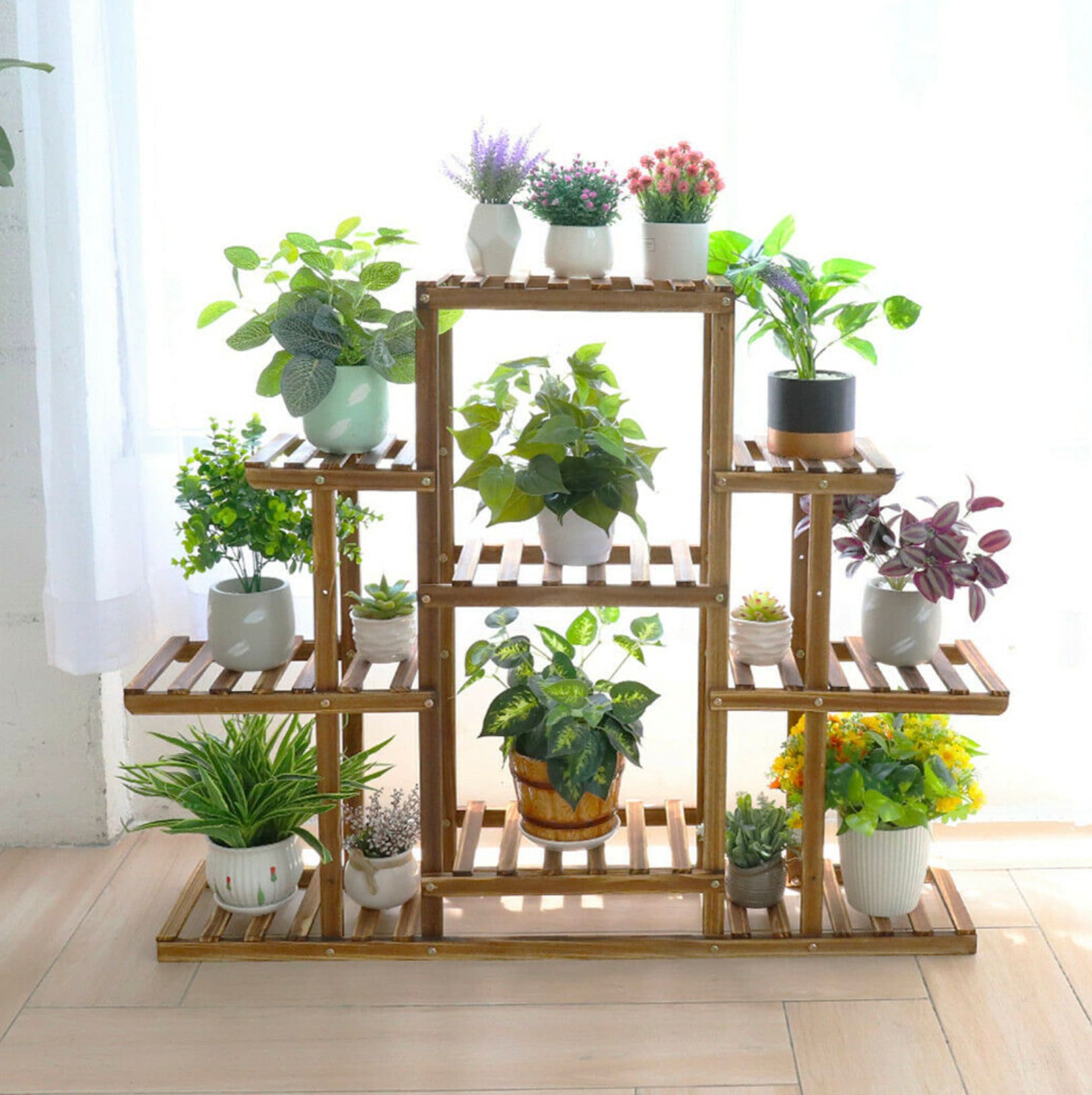 Sturdy Outdoor Plant Pot Stand Flower Display Shelf Rack Home Etsy