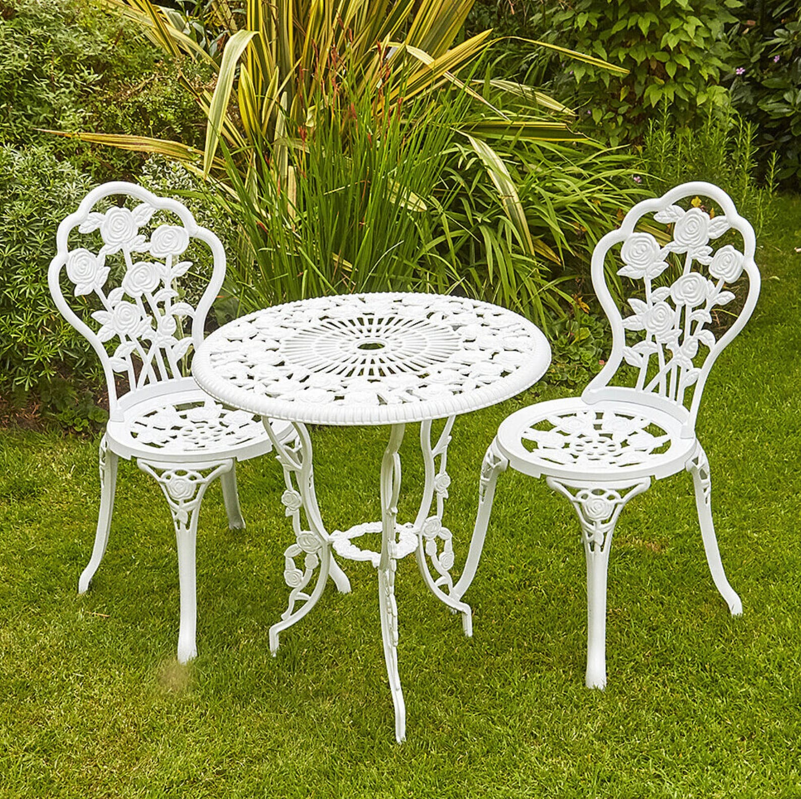 White Bistro Set Outdoor Patio Garden Furniture Table and 2 Etsy