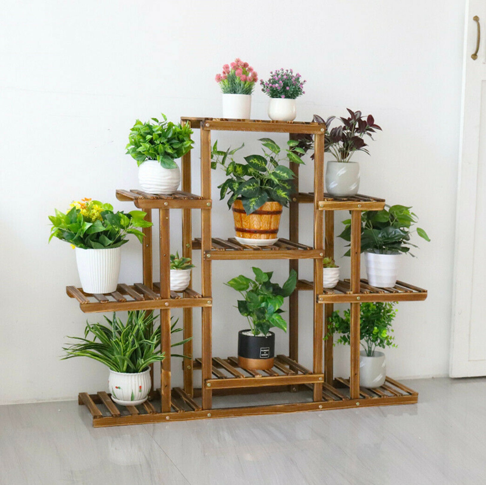 Sturdy Outdoor Plant Pot Stand Flower Display Shelf Rack Home Etsy