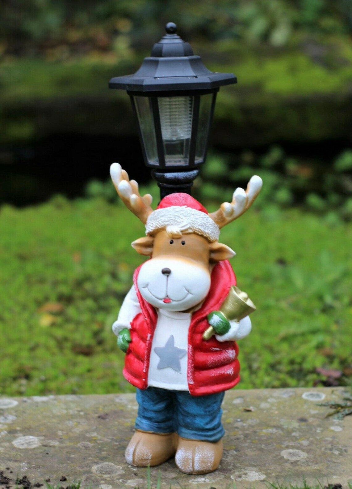 Garten Santa Rentier Schneemann Ornament Solar Vater Etsy