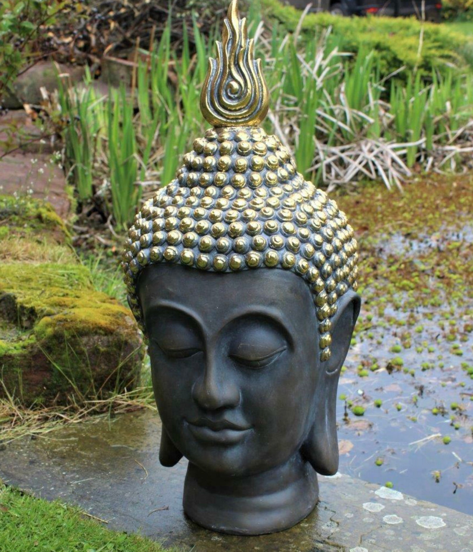 Buddha Head Large Outside Ornament Garden Decorative Patio Etsy