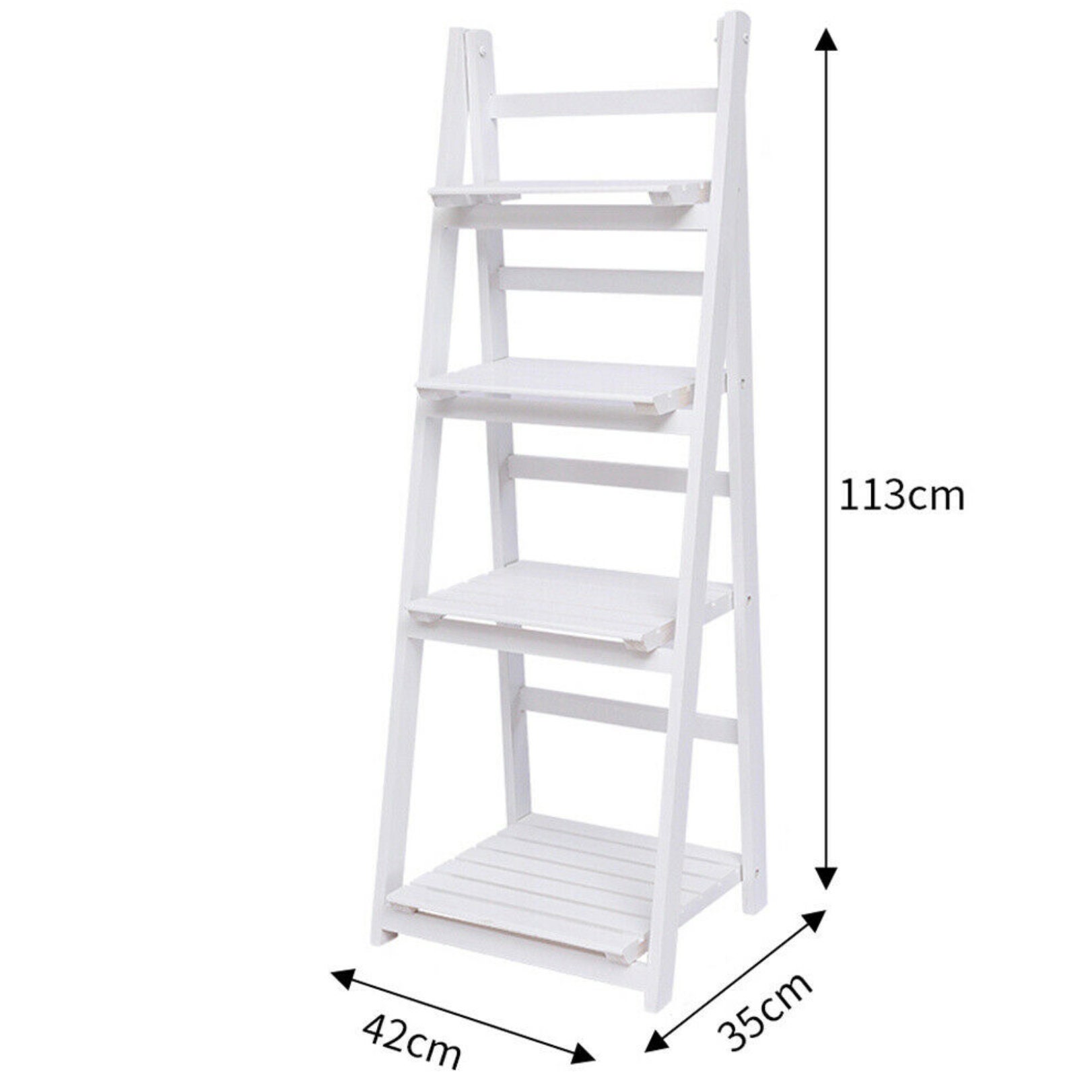 3/4 Tier White Ladder Shelf Bookcase Bookshelf Folding Plant Etsy