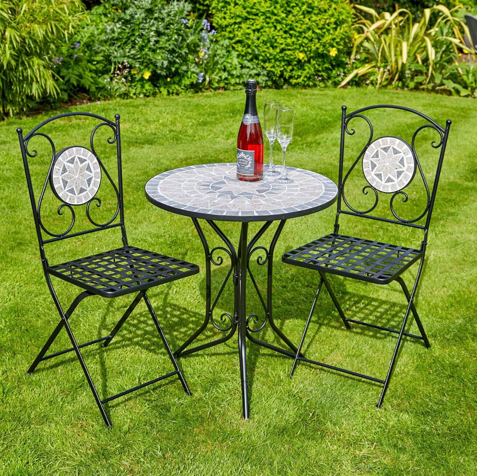 Mosaic Bistro Set Ceramic Tiles Outdoor Patio Garden Furniture Etsy