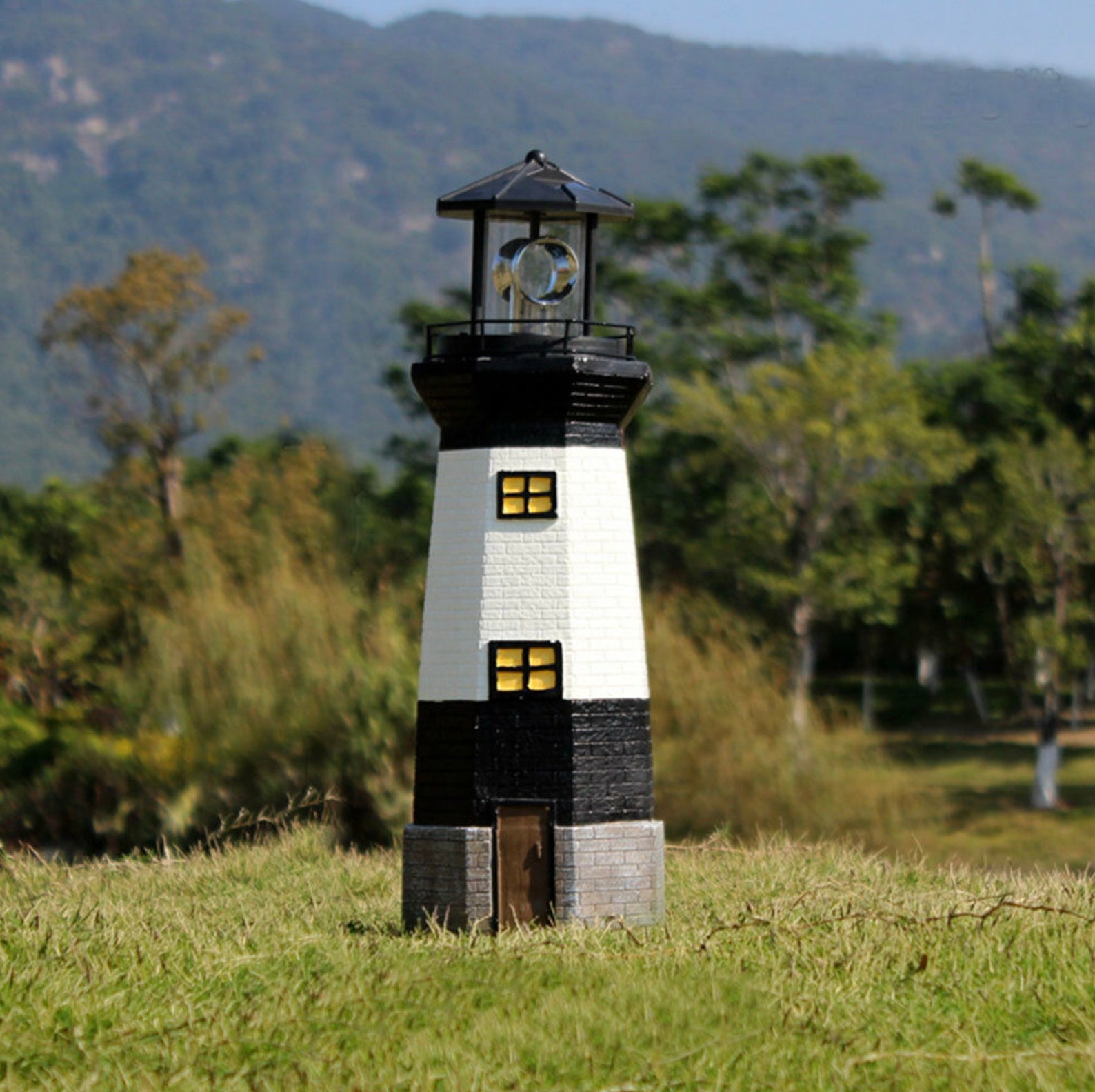 Large Solar Powered Lighthouse Rotating Led Bulb Garden | Etsy