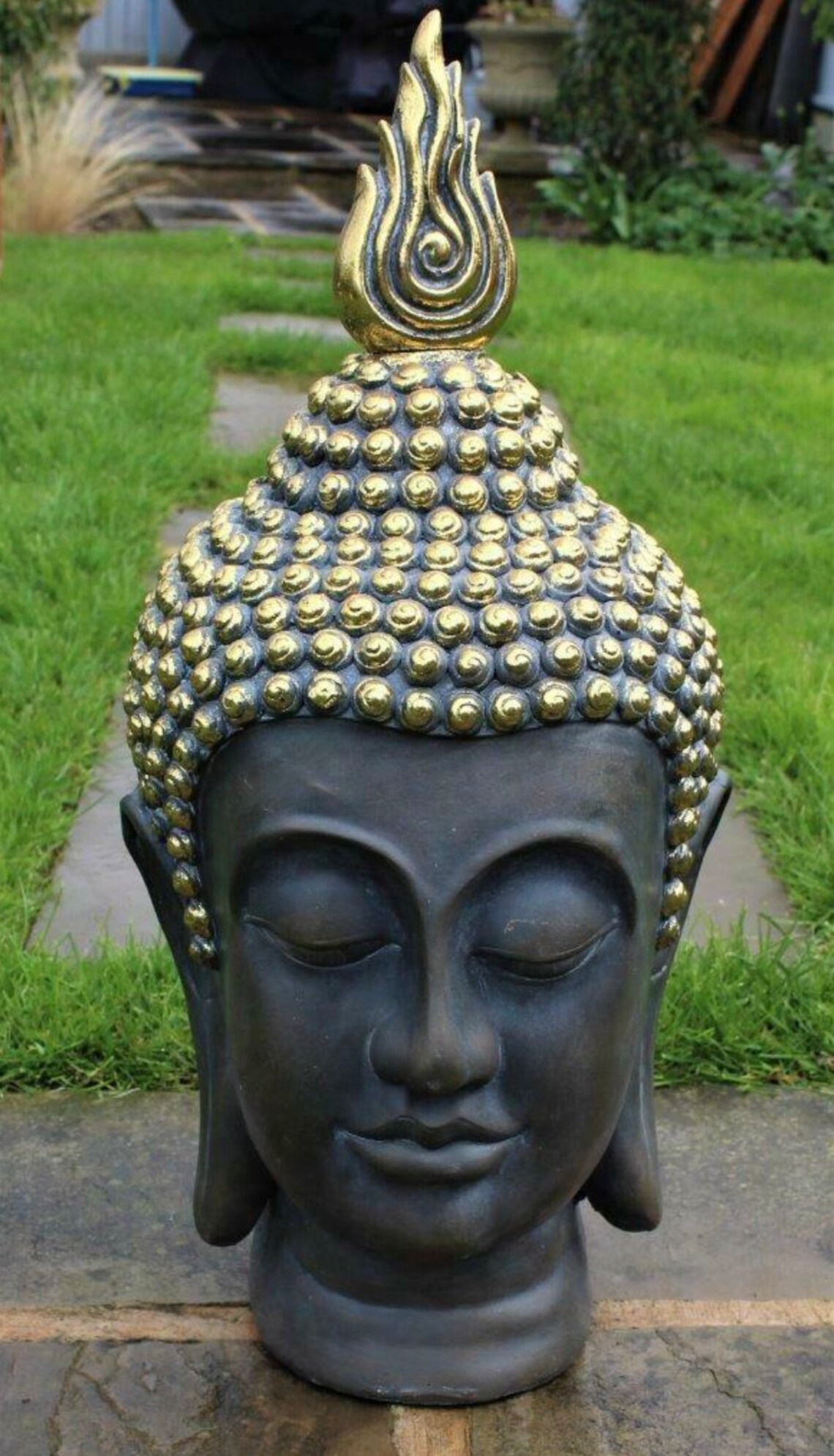 Buddha Head Large Outside Ornament Garden Decorative Patio Etsy