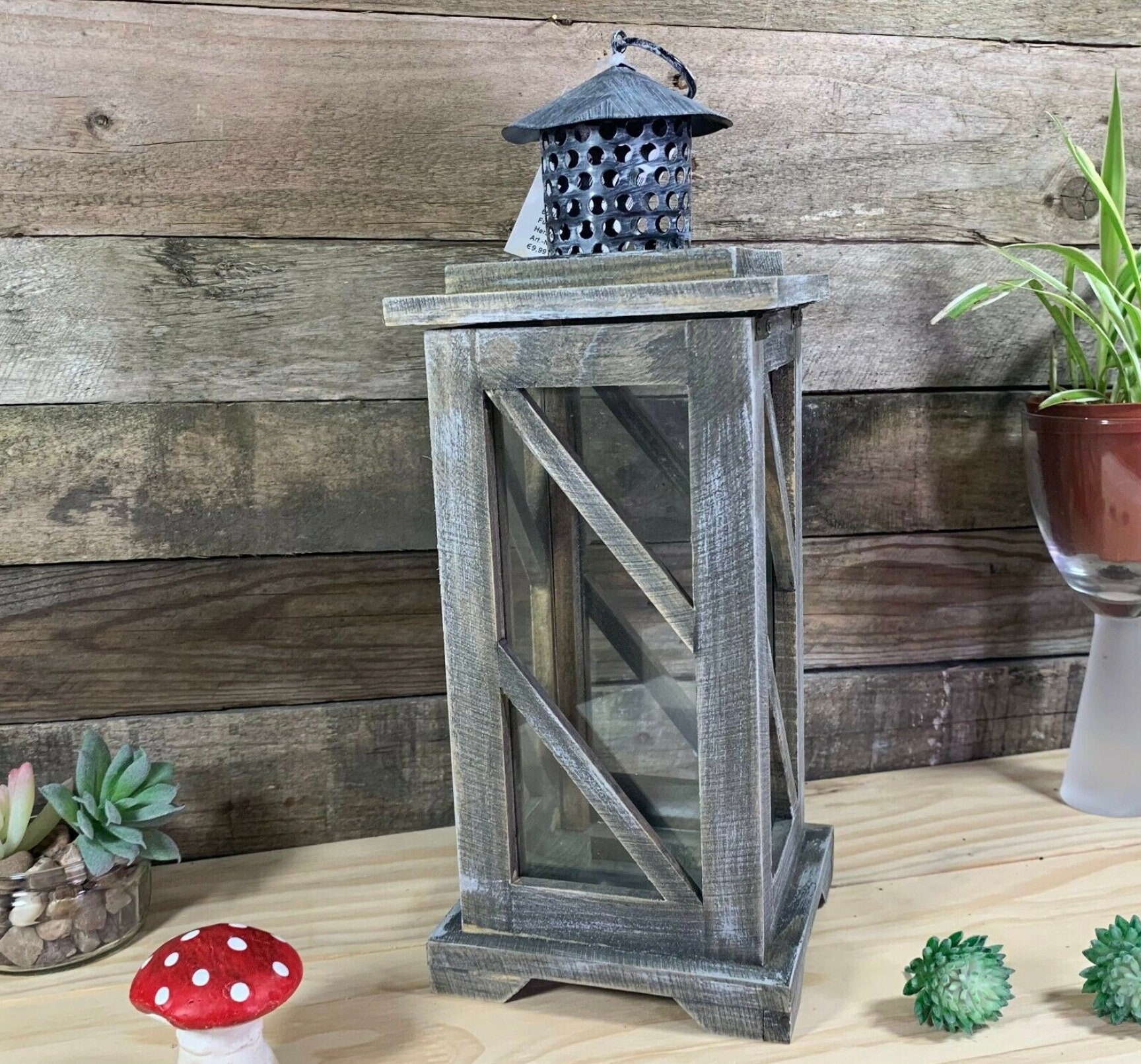 Vintage Rustic Wooden Lantern Candle Holder Light Home Etsy Australia