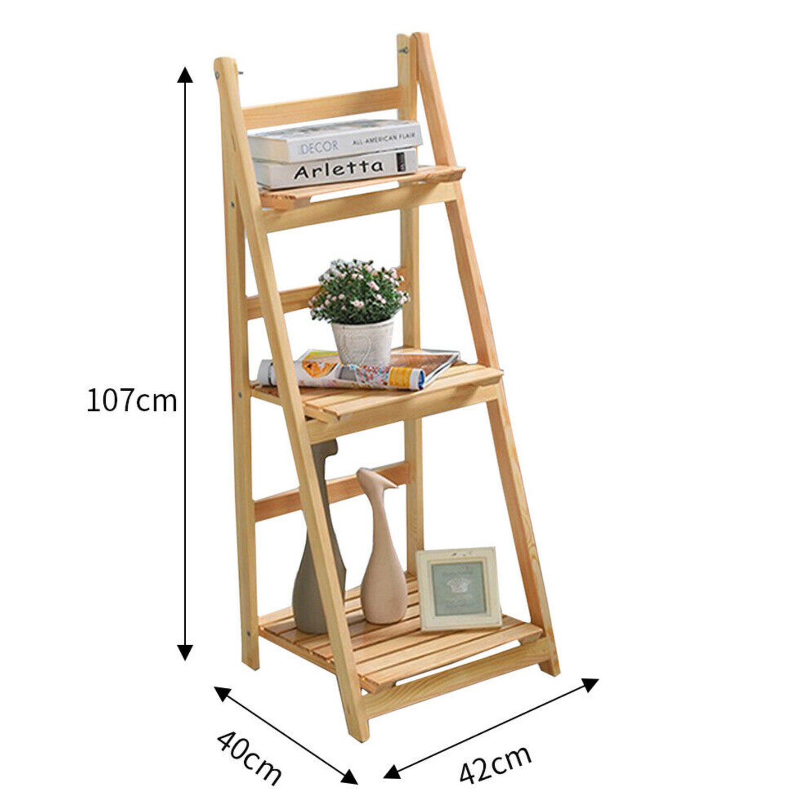 34 Tier Ladder Shelf Bookcase Bookshelf Folding Plant Flower Etsy Uk