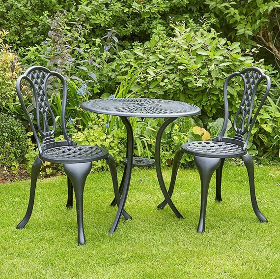 bistro set black metal