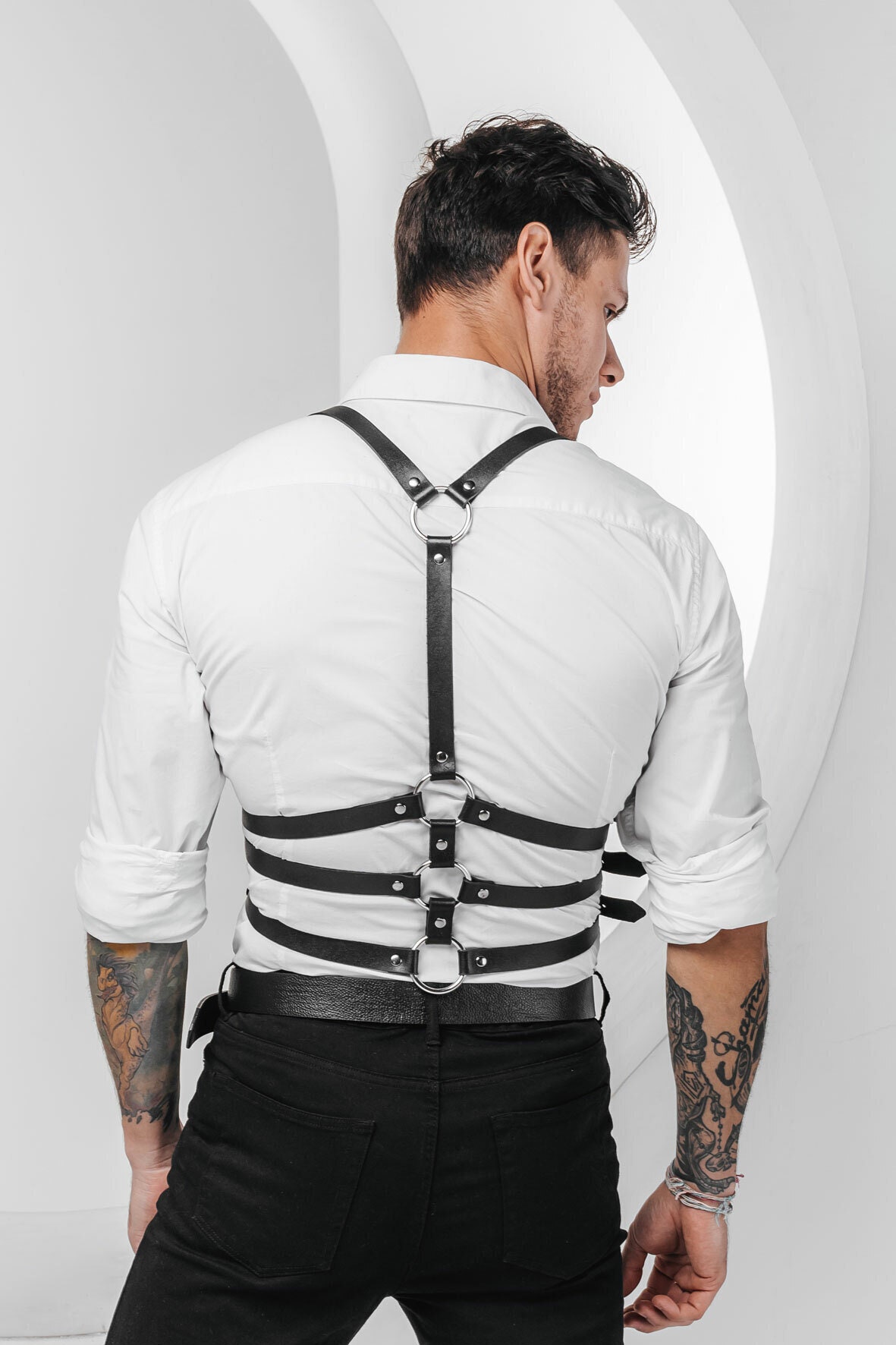 Waist Harness Belt Leather Suspender Harness Men Chest Etsy Canada