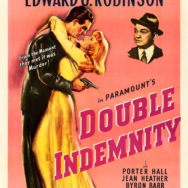 Double Indemnity 1944 Movie POSTER PRINT A5 A2 40s Classic Hollywood vintage Cinema Film Wall Art Decor