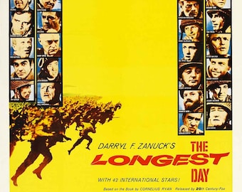 The Longest Day 1962 Movie POSTER PRINT A5 A1 Cult 60s War Film Wall Art Classic Cinema Decor