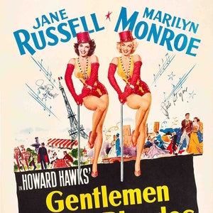 Gentlemen Prefer Blondes 1953 Movie POSTER PRINT A5-A1 Marilyn Monroe Howard Hawks Film Wall Art Decor