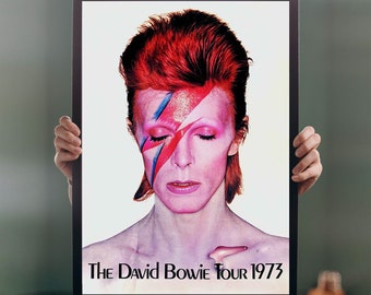 David Bowie 1973 Tour POSTER PRINT A5A1 Cult Vintage 70s Rock Music Bar Club Retro Wall Art