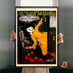 Póster impreso Victoria Arduino 1922 Leonetto Cappiello Art Nouveau A5-A1 Diseño de anuncio de máquina de café italiana vintage Decoración de pared