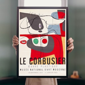 Le Corbusier 1954 Exhibition POSTER PRINT A5-A1 Vintage Advert Paris Pompidou Architecture Abstract Wall Art Decor