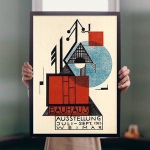 Weimar Bauhaus 1923 POSTER PRINT A5-A1 Exhibition 20s German Design Illustration Wall Art Vintage Retro Minimalist Decor