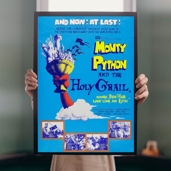 Monty Python und der Heilige Gral 1975 Film POSTER PRINT A5 A1 Kult 70er Jahre Britische Komödie Film POSTER PRINT