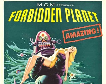 1956年の映画『禁断の惑星』ポスター：SFの古典 - Etsy 日本