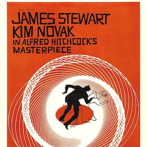 Vertigo 1958 Movie POSTER PRINT A5-A1 to A3 50s Hitchcock James Stewart Classic Thriller Cinema Film Wall Art Decor