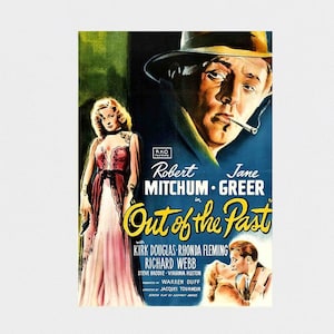 Out of the Past 1947 Film POSTER PRINT A5-A1 40s Robert Mitchum Classic Hollywood Noir Vintage Film Wand Kunst Dekor